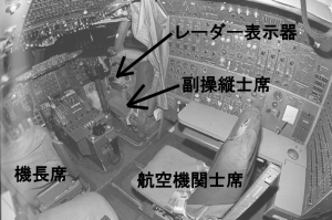 747操縦席－レーダー表示器の場所